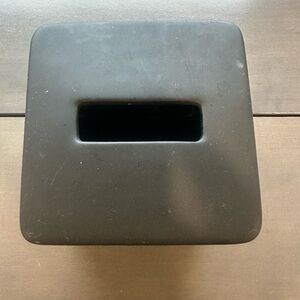 CB2 Matte Black Ceramic Tissue Box Holder Cover